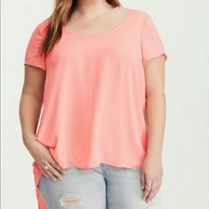 Torrid high-low chiffon tunic top